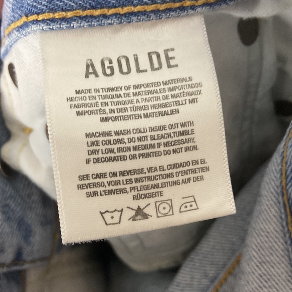 AGOLDE 90's Pinch Waist High Rise Straight Jeans in Backdrop Size 25 Dis… - Picture 11 of 13